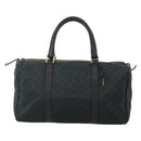 GUCCI GG Canvas Boston Bag Black Gold Auth 181766-13