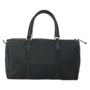 GUCCI GG Canvas Boston Bag Black Gold Auth 181766-2
