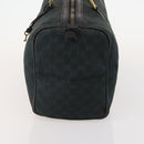 GUCCI GG Canvas Boston Bag Black Gold Auth 181766-3