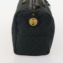 GUCCI GG Canvas Boston Bag Black Gold Auth 181766-4