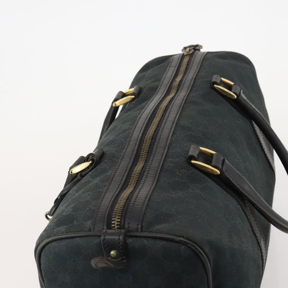 GUCCI GG Canvas Boston Bag Black Gold Auth 181766