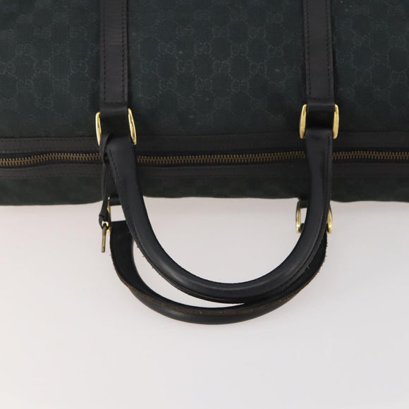 GUCCI GG Canvas Boston Bag Black Gold Auth 181766