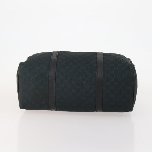GUCCI GG Canvas Boston Bag Black Gold Auth 181766