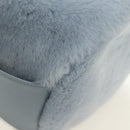 PRADA Petit Sac Noir Hand Bag fur Light Blue Gold Auth 181769SAM-9