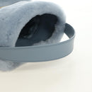 PRADA Petit Sac Noir Hand Bag fur Light Blue Gold Auth 181769SAM-7