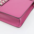 PRADA Clutch Bag Leather Pink Silver Auth 181770A-10