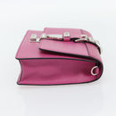 PRADA Clutch Bag Leather Pink Silver Auth 181770A-5