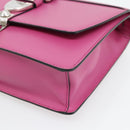 PRADA Clutch Bag Leather Pink Silver Auth 181770A-8