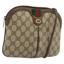 GUCCI GG Supreme Web Sherry Line Bag PVC Beige Gold 904 02 047 Auth 181772-1
