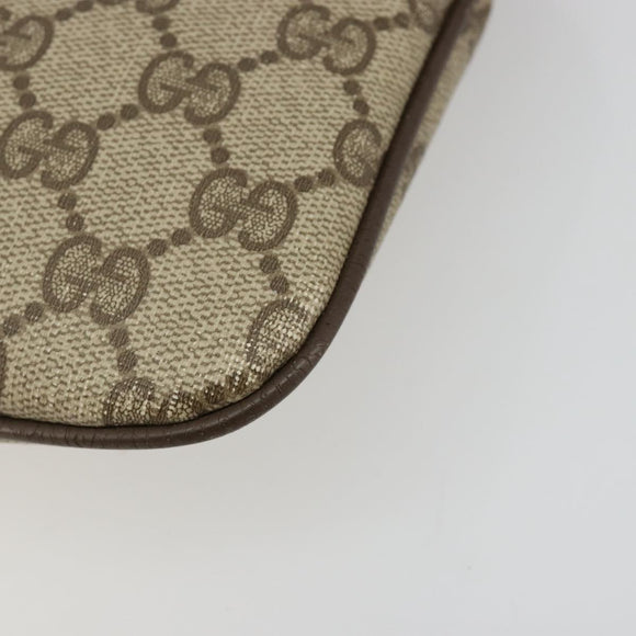 GUCCI GG Supreme Web Sherry Line Bag PVC Beige Gold 904 02 047 Auth 181772