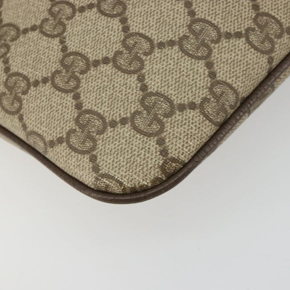 GUCCI GG Supreme Web Sherry Line Bag PVC Beige Gold 904 02 047 Auth 181772