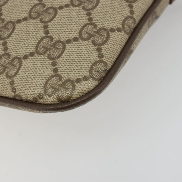 GUCCI GG Supreme Web Sherry Line Bag PVC Beige Gold 904 02 047 Auth 181772