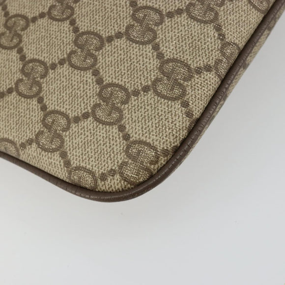 GUCCI GG Supreme Web Sherry Line Bag PVC Beige Gold 904 02 047 Auth 181772