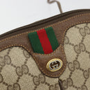 GUCCI GG Supreme Web Sherry Line Bag PVC Beige Gold 904 02 047 Auth 181772-18