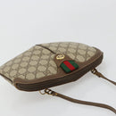 GUCCI GG Supreme Web Sherry Line Bag PVC Beige Gold 904 02 047 Auth 181772-6