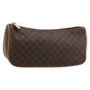 CELINE Macadam Canvas Accessoire-Tasche PVC Leder Braun Gold Auth 181773-1