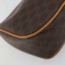 CELINE Macadam Canvas Accessoire-Tasche PVC Leder Braun Gold Auth 181773-17