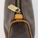 CELINE Macadam Canvas Accessoire-Tasche PVC Leder Braun Gold Auth 181773-18