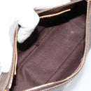 CELINE Macadam Canvas Accessoire-Tasche PVC Leder Braun Gold Auth 181773-9