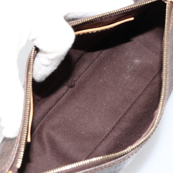 CELINE Macadam Canvas Accessoire-Tasche PVC Leder Braun Gold Auth 181773