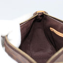CELINE Macadam Canvas Accessoire-Tasche PVC Leder Braun Gold Auth 181773-21