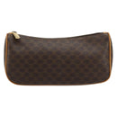 CELINE Macadam Canvas Accessoire-Tasche PVC Leder Braun Gold Auth 181773-13