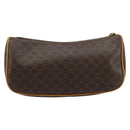 CELINE Macadam Canvas Accessoire-Tasche PVC Leder Braun Gold Auth 181773-2