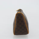 CELINE Macadam Canvas Accessoire-Tasche PVC Leder Braun Gold Auth 181773-3