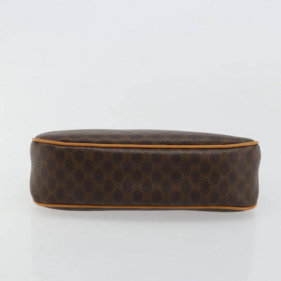 CELINE Macadam Canvas Accessoire-Tasche PVC Leder Braun Gold Auth 181773
