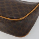 CELINE Macadam Canvas Accessoire-Tasche PVC Leder Braun Gold Auth 181773-14