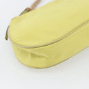 PRADA Schoudertas met Ketting Nylon Geel Goud Auth 181775A-17