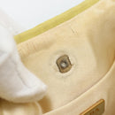 PRADA Schoudertas met Ketting Nylon Geel Goud Auth 181775A-9