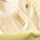 PRADA Schoudertas met Ketting Nylon Geel Goud Auth 181775A-22