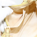 PRADA Schoudertas met Ketting Nylon Geel Goud Auth 181775A-23