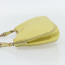 PRADA Schoudertas met Ketting Nylon Geel Goud Auth 181775A-3
