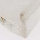 CHANEL Matelasse Chain Shoulder Bag Lamb Skin White Gold CC Auth 181776V-16