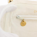 CHANEL Matelasse Chain Shoulder Bag Lamb Skin White Gold CC Auth 181776V-22
