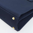 GIVENCHY Chain Hand Bag Nylon Navy Gold Auth 181777-15