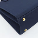 GIVENCHY Chain Hand Bag Nylon Navy Gold Auth 181777-16