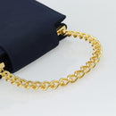 GIVENCHY Chain Hand Bag Nylon Navy Gold Auth 181777-7
