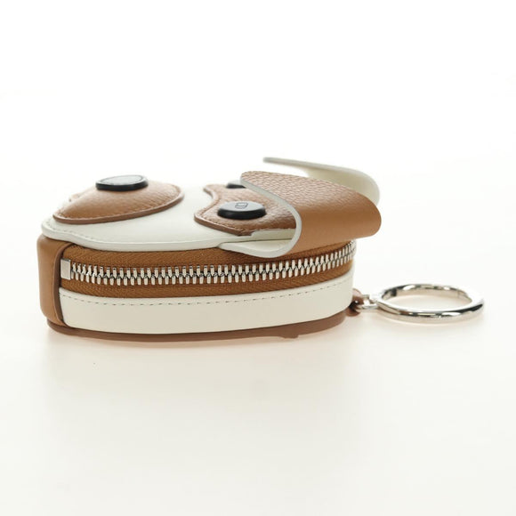Christian Dior Bobby Portemonnee Tas Leer Beige Zilver Auth 181779SM