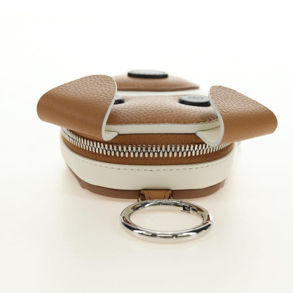 Christian Dior Bobby Portemonnee Tas Leer Beige Zilver Auth 181779SM