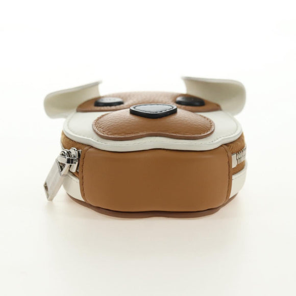 Christian Dior Bobby Portemonnee Tas Leer Beige Zilver Auth 181779SM