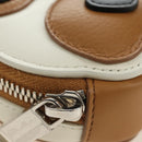 Christian Dior Bobby Portemonnee Tas Leer Beige Zilver Auth 181779SM-16