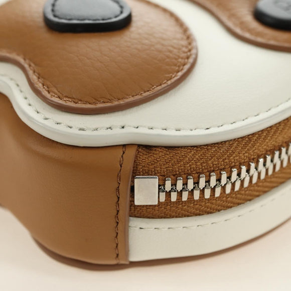 Christian Dior Bobby Portemonnee Tas Leer Beige Zilver Auth 181779SM