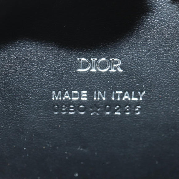 Christian Dior Bobby Portemonnee Tas Leer Beige Zilver Auth 181779SM