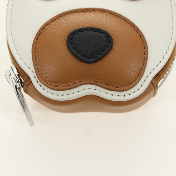 Christian Dior Bobby Portemonnee Tas Leer Beige Zilver Auth 181779SM