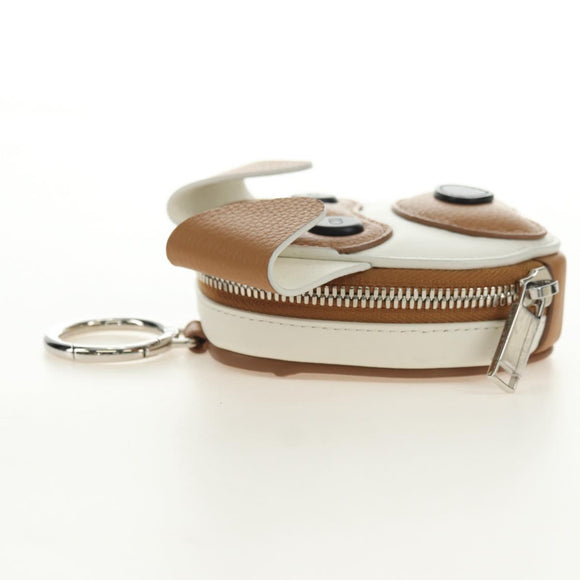 Christian Dior Bobby Portemonnee Tas Leer Beige Zilver Auth 181779SM