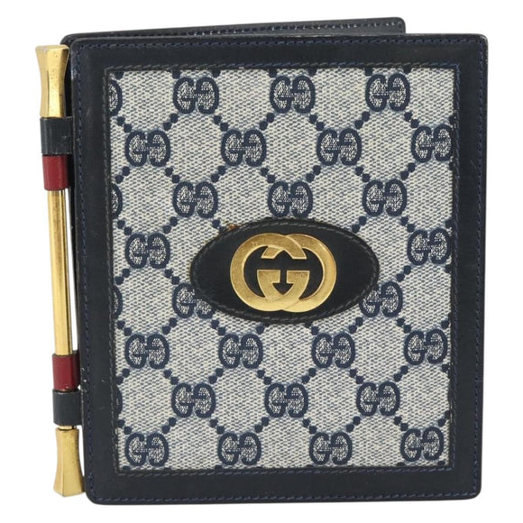 GUCCI GG Supreme Picture Frames PVC Navy Auth 181781