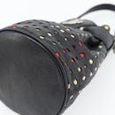 Vivienne Westwood Hand Pouch Bag Leather Black Silver Auth 181785A-10